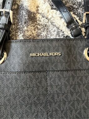 Michael Kors Jet Set Travel Signature Tote Shoulder Bag Black Large Women’s